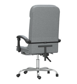 Fauteuil de massage inclinable de bureau Gris clair Tissu