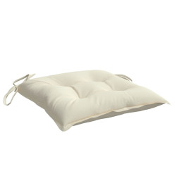 Coussins de chaise 2 pcs blanc crème 40x40x7 cm tissu oxford