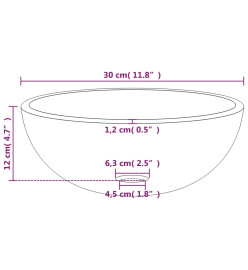 Lavabo Verre trempé 30x12 cm Transparent