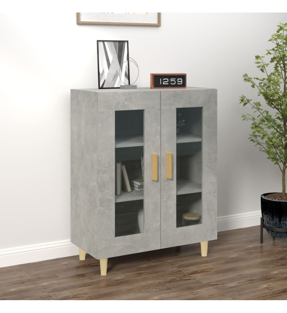 Buffet gris béton 69,5x34x90 cm bois d'ingénierie