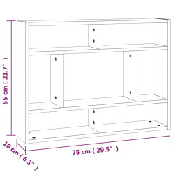 Étagère murale Sonoma gris 75x16x55 cm Bois ingénierie