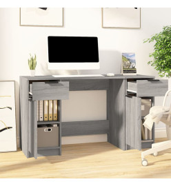 Bureau avec armoire latérale Sonoma gris Bois d'ingénierie