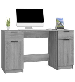 Bureau avec armoire latérale Sonoma gris Bois d'ingénierie