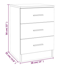 Table de chevet Sonoma gris 38x35x56 cm Bois d'ingénierie