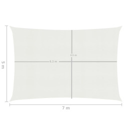 Voile d'ombrage 160 g/m² Blanc 5x7 m PEHD