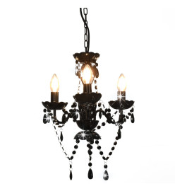 Lustre avec perles Noir Rond 3 x E14