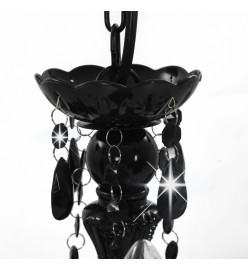 Lustre avec perles Noir Rond 3 x E14