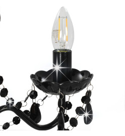 Lustre avec perles Noir Rond 3 x E14