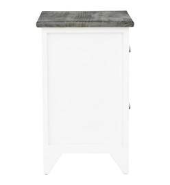 Table de chevet Gris et blanc 38x28x45 cm Bois de Paulownia