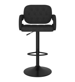 Tabourets de bar lot de 2 noir tissu