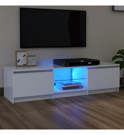 Meuble TV avec lumières LED blanc 140x40x35,5 cm