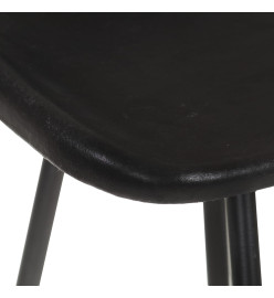 Tabourets de bar lot de 2 noir cuir véritable