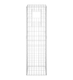 Poteaux à panier de gabion 2 pcs 40x40x140 cm Fer