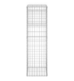 Poteaux à panier de gabion 2 pcs 40x40x140 cm Fer