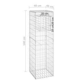 Poteaux à panier de gabion 2 pcs 40x40x140 cm Fer