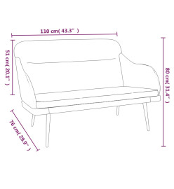 Banc Jaune 110x76x80 cm Velours