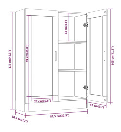 Armoire à vitrine Chêne fumé 82,5x30,5x115 cm Bois d'ingénierie