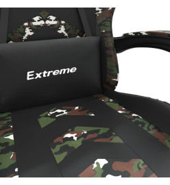 Chaise de jeu pivotante repose-pied Noir camouflage Similicuir