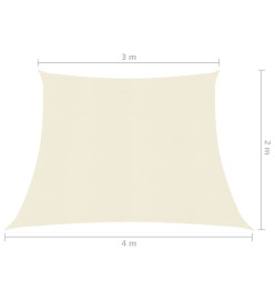 Voile d'ombrage 160 g/m² Crème 3/4x2 m PEHD