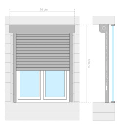Volet roulant aluminium 70x100 cm blanc
