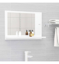 Miroir de salle de bain Blanc brillant 60x10,5x37 cm Aggloméré