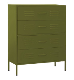 Commode Vert olive 80x35x101,5 cm Acier