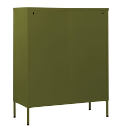 Commode Vert olive 80x35x101,5 cm Acier