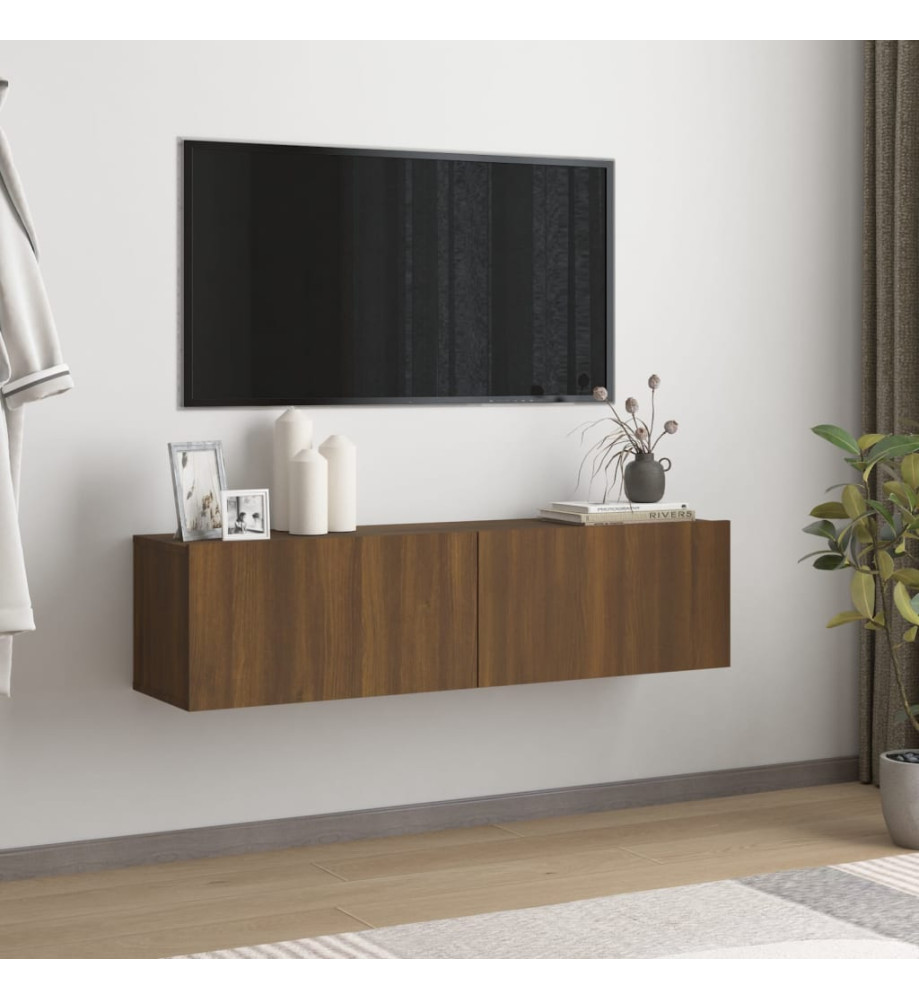 Armoire murale TV Chêne marron 120x30x30 cm Bois d'ingénierie