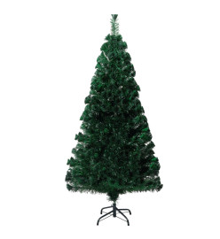 Sapin de Noël artificiel avec support vert 150 cm fibre optique