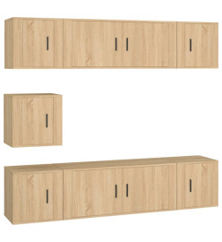 Ensemble de meubles TV 7 pcs Chêne sonoma Bois d'ingénierie