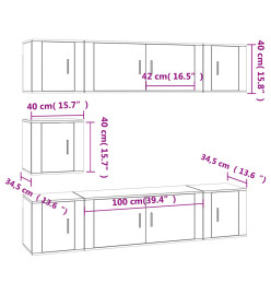 Ensemble de meubles TV 7 pcs Chêne sonoma Bois d'ingénierie