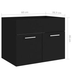 Armoire d'évier Noir 60x38,5x46 cm Aggloméré