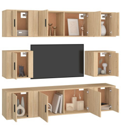 Ensemble de meubles TV 8 pcs Chêne sonoma Bois d'ingénierie