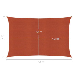 Voile d'ombrage 160 g/m² Terre cuite 2x4,5 m PEHD