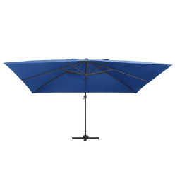 Parasol déporté avec lumières LED Aluminium 400x300cm Bleu azur