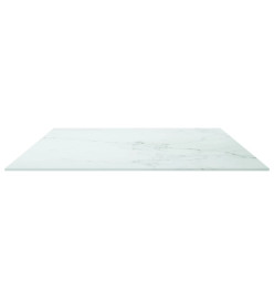 Dessus de table blanc 100x62 cm 8 mm verre trempé design marbre