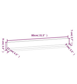 Étagères murales 2 pcs Blanc 80x11x9 cm Bois de pin massif