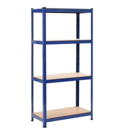 Étagères de rangement 2 pcs Bleu 80x40x160 cm Acier et MDF