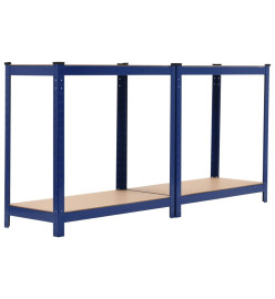 Étagères de rangement 2 pcs Bleu 80x40x160 cm Acier et MDF