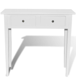 Table de console et coiffeuse avec 2 tiroirs Blanc