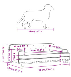 Lit pour chien crème 90x53x30 cm velours