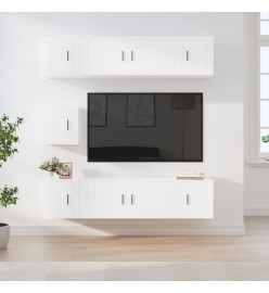 Ensemble de meubles TV 7 pcs Blanc Bois d'ingénierie