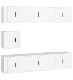 Ensemble de meubles TV 7 pcs Blanc Bois d'ingénierie