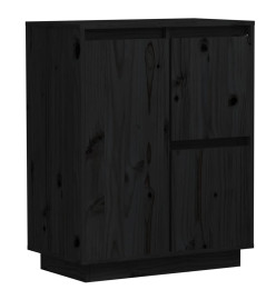 Buffet Noir 60x34x75 cm Bois massif de pin