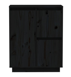 Buffet Noir 60x34x75 cm Bois massif de pin