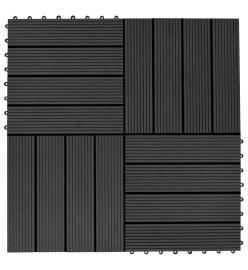 Carreaux de terrasse 22 pcs 30 x 30 cm 2 m² WPC Noir