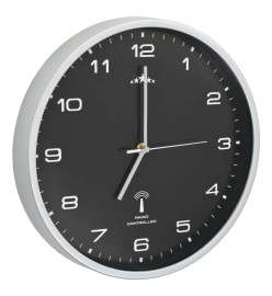 Horloge murale radioguidée avec mouvement à quartz 31 cm Noir