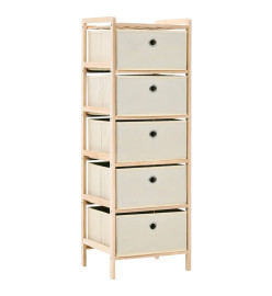 Étagères de rangement avec 5 paniers en tissu 2 pcs Beige Cèdre