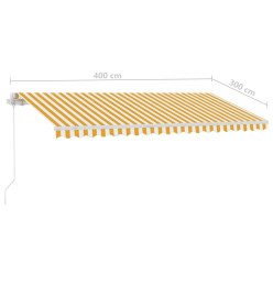 Auvent manuel rétractable sur pied 400x300 cm Jaune et blanc