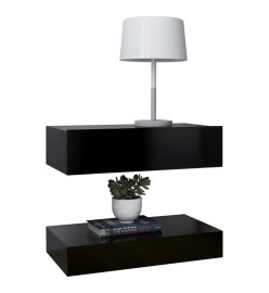 Tables de chevet 2 pcs Noir 60x35 cm Aggloméré